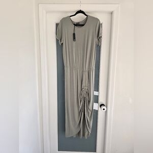 Buffalo David Bitton Sage Green Ruched Midi Dress